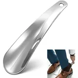 ACKKOR Metall Schuhanzieher Kleiner 17cm, Robuster Edelstahl Schuhlöffel für Herren Damen Kinder Senioren, Ergonomisches Design mit Aufhängeloch Tragbar und Stabil
