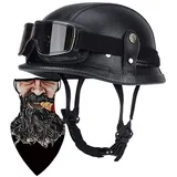 Halbschalenhelm mit DOT/ECE Motorradhelm Motorrad Halbhelme Open Face Helm Jethelm Rollerhelm Motorrad-Halb offener Helm Mopedhelm Cruiser Chopper Helm