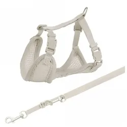 Trixie Junior Welpen-Softgeschirr mit Leine - hellgrau