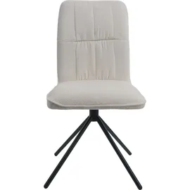 Mendler 6er-Set Esszimmerstuhl HWC-N99, Küchenstuhl, drehbar Auto-Return, Stoff/Textil Chenille (340g/m2) creme