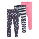 Kidsworld Leggings 3er Pack Leggings für kleine Mädchen (Packung, 3-tlg., 3) mit unterschiedlichen Mustern und Farben blau|bunt 140/146