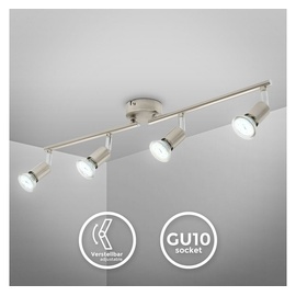B.K.Licht LED Deckenleuchte GU10 Metall Lampe Decken-Spot schwenkbar 4-flammig Wohnzimmer