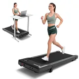 DeerRun Walking Pad mit 6% Steigung, Laufband für Zuhause und Home Office mit App, LED Anzeige und Fernbedienung bis 136 kg
