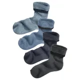 LAVANA Kuschelsocken Damen 4x jeans meliert farben Gr.35-38