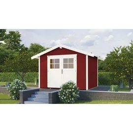 Weka Gartenhaus 122 3,00 x 2,95 m rot