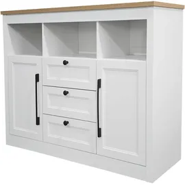 OTTO home Ismund 121 x 95 x 39 cm Weiß / Naturfarben