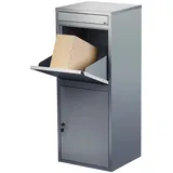 Stand-Paketbriefkasten mit Rückholsperre, Stahlblech, 2 Schlüssel