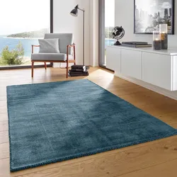 TaraCarpet Vanessa strapazierfähiger Viscoseteppich Handarbeit blau 200x290 cm