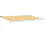 vidaXL Markise Einziehbar Gelb und Weiß 5x3 m Stoff und Aluminium
