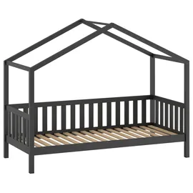 Vipack Hausbett Dallas 90 x 200 cm Kiefer massiv grau