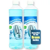 Cleanerist | 2x 1L Scherkopfreiniger Nachfüllflüssigkeit für Braun Clean & Renew (Series 3/5/7/8/9) – Ersatz zum Nachfüllen von 20 CCR Reinigungskartuschen – Rasierer Reinigungsflüssigkeit Lemon Fresh