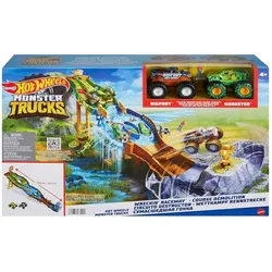 Mattel HJG32 - Hot Wheels - Monster Trucks - Rennstrecke mit 2 Fahrzeugen