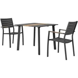 Dehner Montpellier Stapelsessel 55,5 x 55,5 x 88 cm dunkelgrau/braun