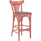 2er-Set Cabris | Bugholz Barhocker | Holz / Samt | Rosa / Grau | Bugholz