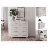 vidaXL Sideboard HAMAR Weiß 79x40x80 cm Massivholz Kiefer