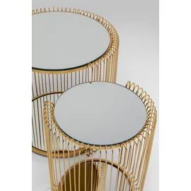 Kare DESIGN Beistelltisch Wire Double 87673 2er Set Glas Gold Messing