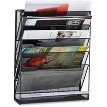 Relaxdays Zeitschriftenhalter Wand, schwarz