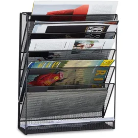 Relaxdays Zeitschriftenhalter Wand, schwarz