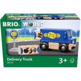 BRIO World 36020 Zustell-Fahrzeug - Blauer Liefer-LKW mit Zwei magnetischen Holzcontainern - Empfohlen für Kinder ab 3 Jahren und kompatibel mit den Schienen World