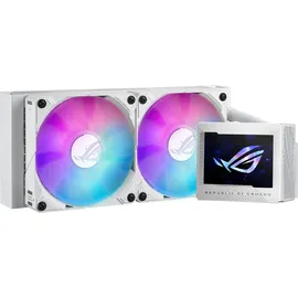 Asus ROG Ryujin III 240 ARGB White Edition All-in-One Flüssig CPU-Kühler (3,5 Zoll LCD, Asetek-Pumpe der 8. Generation, 2x ROG 120mm Radiator mit magnetischen Daisy-Chain ARGB-Lüftern, weiß)