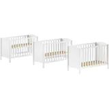 Vipack AMORI Babybett Liegefläche 60 x 120 cm, Lattenrost verstellbar, Weiß lackiert