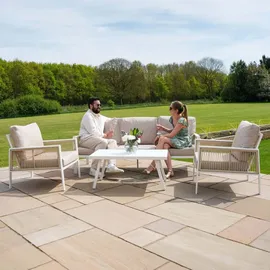 Jardi 4-teilige Aluminium-Sofagarnitur weiß