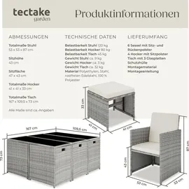 Tectake Malaga Set 11-tlg. hellgrau