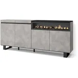 SKRAUT HOME Elektrokamin 200/35/87 cm Zementgrau