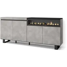 SKRAUT HOME Elektrokamin 200/35/87 cm Zementgrau