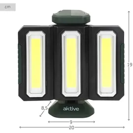 Aktive LED Strahler Außenbereich Kunststoff 9 x 8,5 x 19 cm inkl. USB-Ladegerät grün