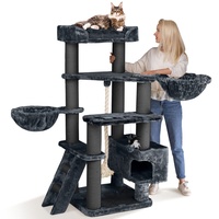 Happy Pet HAPPYPET Kratzbaum große Katzen XXL Katzenbaum Deckenhoch, Stabil und Massiv mit Sisalsäulen und Dicker Bodenplatte, Ideal für Schwere Rassen