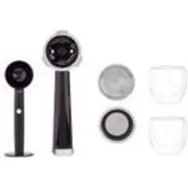 First Austria TZS First Austria Siebträgermaschine elektrisch silberfarben + 2 doppelwandige Glasbecher