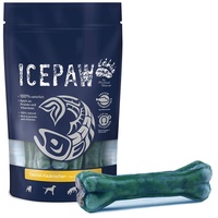 ICEPAW Dental-Kauknochen I 4 Stück I Kauknochen aus Rinderhaut, Ochsenziemer mit Salbeifüllung I zur Zahnreinigung für Hunde