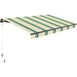 Wasabi - Einrollbare Markise 3x2 beige/grün – Acryl-Tuch mit UV-Schutz – Anthrazitfarbenes Aluminiumgestell – Verstellbare Neigung