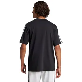 adidas Essentials 3-Streifen Single Jersey Kurzarm-T-Shirt Black / White 2 M