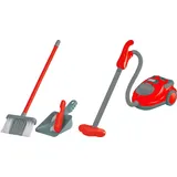 Happy People Kinder-Haushaltsset Staubsauger und Putz-Set, mit Licht- und Soundeffekt grau|rot