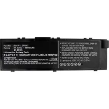 CoreParts Laptop Battery for DELL (7900 mAh), Notebook Akku, Schwarz