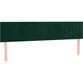 vidaXL Boxspringbett mit Matratze Dunkelgrün 180x200 cm Samt