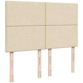 vidaXL Boxspringbett mit Matratze Creme 140x200 cm Stoff