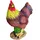 Relaxdays Gartenfigur Huhn 9 x 19 x 24 cm Braun/Gelb/Rot