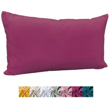 heimtexland ® Deko Kissenhülle Baumwolle Kissen Bezug Natur Dekokissen Typ849 Beere 30x50 cm