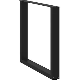 vidaXL Esstischbeine U-Form 2 Stk. Schwarz 80x(72-73) cm Stahl