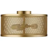 Searchlight - Fishnet, - 3 Light Flush Deckenleuchte Mesh Matt Gold, E27