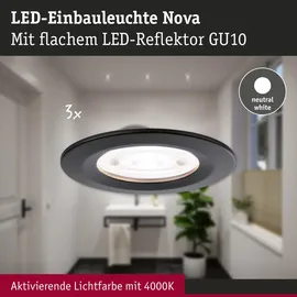 Paulmann Nova 3 Einbauleuchte Schwarz matt