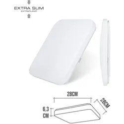 LED-Wandleuchte für den Anbau 12W 6500K 28X28X6,3Cm Edm