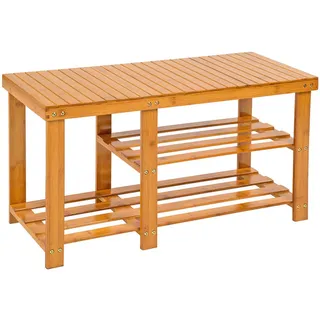 Tectake Schuhbank, mit getrenntem Abteil, 87 x 28 x 45,5 cm,