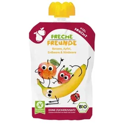 Freche Freunde Quetschie Banane, Apfel, Erdbeere & Himbeere bio