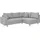 s-style möbel ECKSOFA Alma Hellgrau Cord - Ottomane rechts