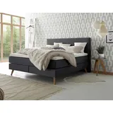 Hasena Costa Boxspringbett 140-180 cm braun / Anthrazit, Liegefläche:180 x 200 cm, Topper:Agrea-Topper