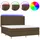 vidaXL Boxspringbett mit Matratze & LED Dunkelbraun 160x200 cm Stoff